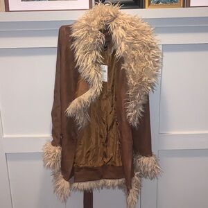 Windsor Brown Faux Fur Trim Jacket